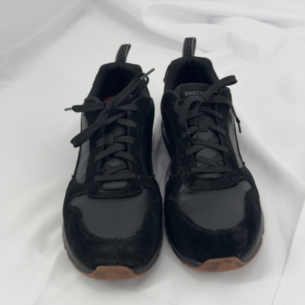 New Skechers Men's 12 Uno Black Sneakers Work Shoe Non-Slip MemoryFoam Insole